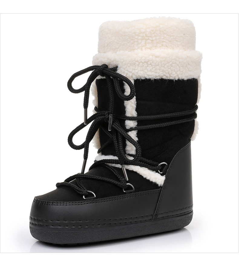 Zees Y035 Export European Lamb Wool High Tube Suede Space Women's Ski Northeast Snow Country Moon Boots Warm_voghion.com