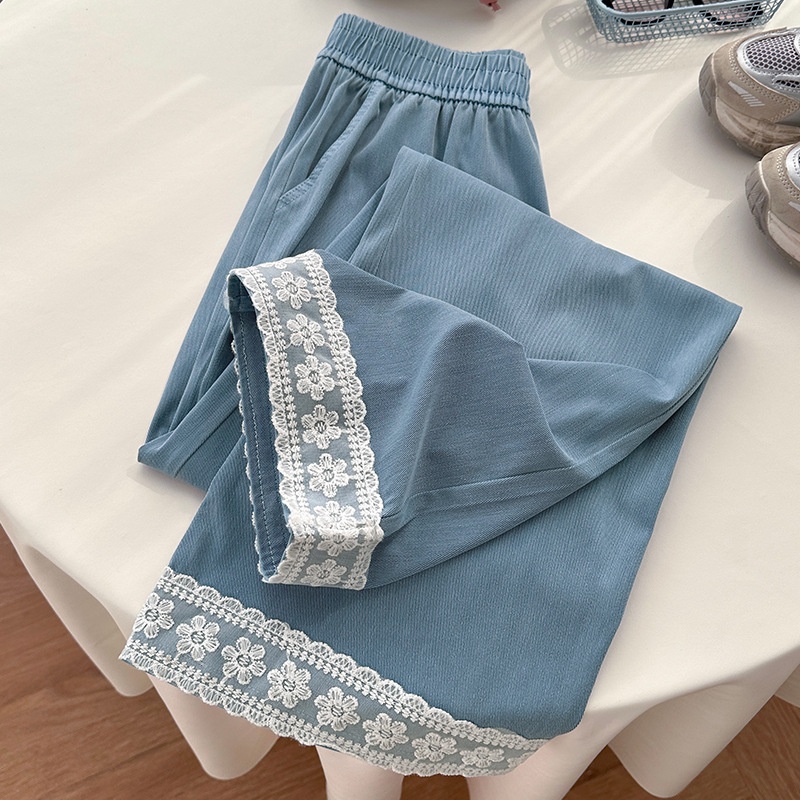 Jean ChicShe Tencel pour femme, été 2025, coupe fine, taille S, drapé, taille élastique, jambes larges, effet soie glacée._voghion.com