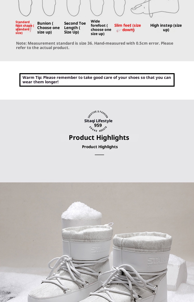 Zees Cross-Border Same Style Children's Parent-Child Snow Bright Color Ski Thick-Soled Women's Moon Thickened Waterproof_voghion.com