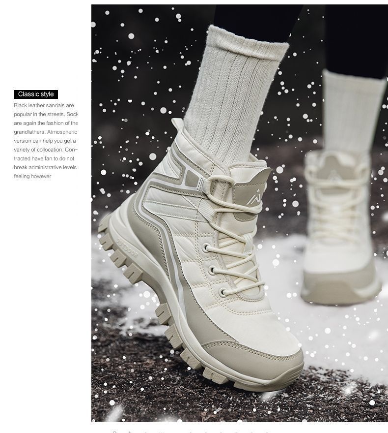 Zees Northeast Winter Boots For Women, Waterproof, Non-Slip, Warm, Fleece-Lined, Thickened, Comfortable, Outdoor Hiking, Snow_voghion.com