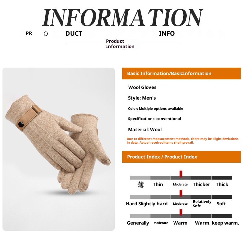 boy Boy 2025 New Men's Winter Wool Warm Full Finger Fashion Outdoor Touchscreen Fleece Cycling Gloves_voghion.com