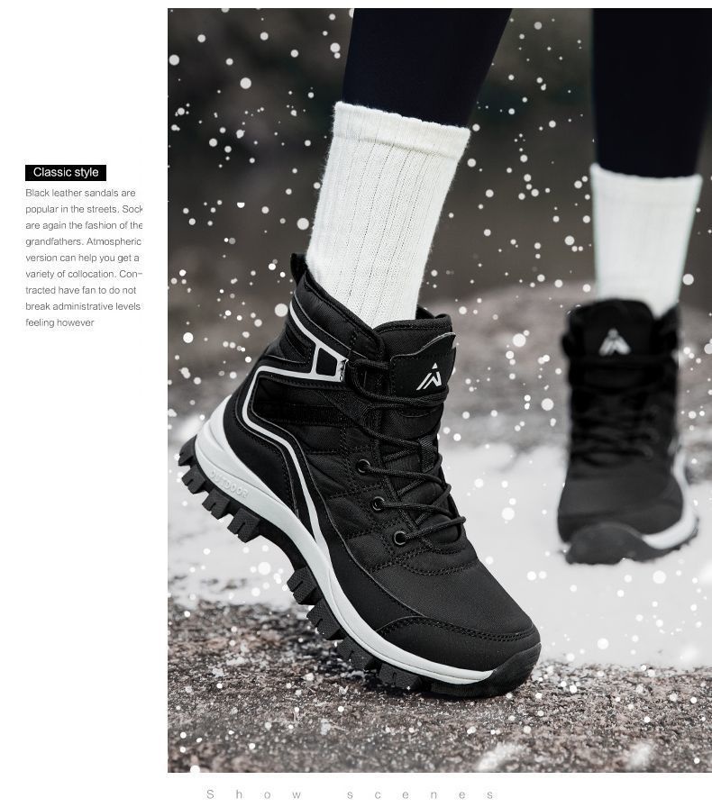 Zees Northeast Winter Boots For Women, Waterproof, Non-Slip, Warm, Fleece-Lined, Thickened, Comfortable, Outdoor Hiking, Snow_voghion.com