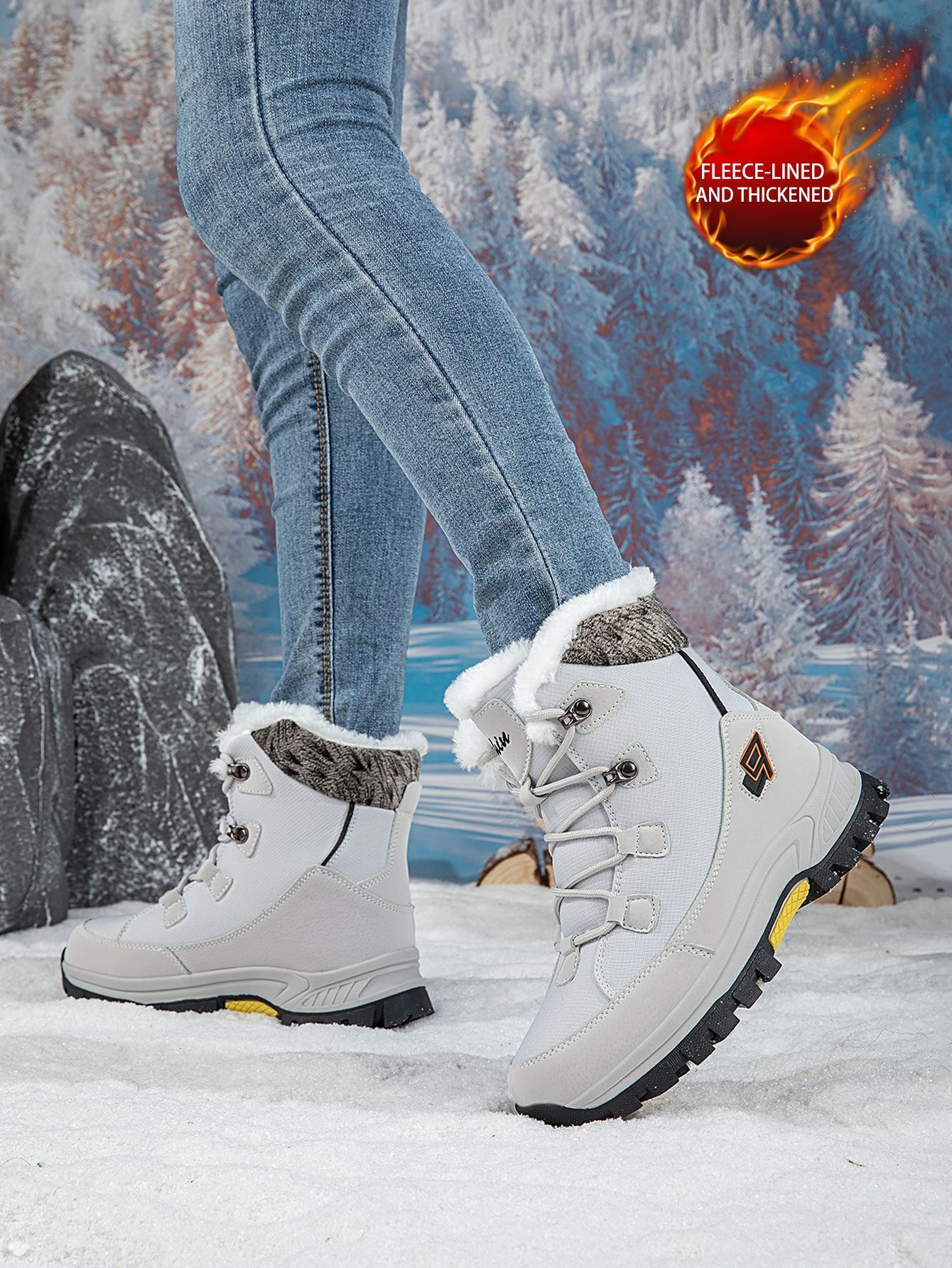 Zees Harbin Northeast Outdoor Boots With Fleece, Waterproof Cold-Proof Snow Shoes Skiing At -40 Degrees, Travel Gear For Men_voghion.com