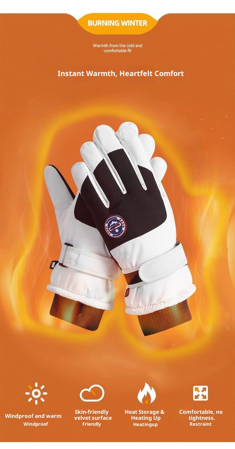 Boy Winterski für Damen und Herren, Touchscreen, warm, wasserdicht, kältebeständig, fleecegefüttert, dick gefüttert, winddicht, Outdoor_voghion.com