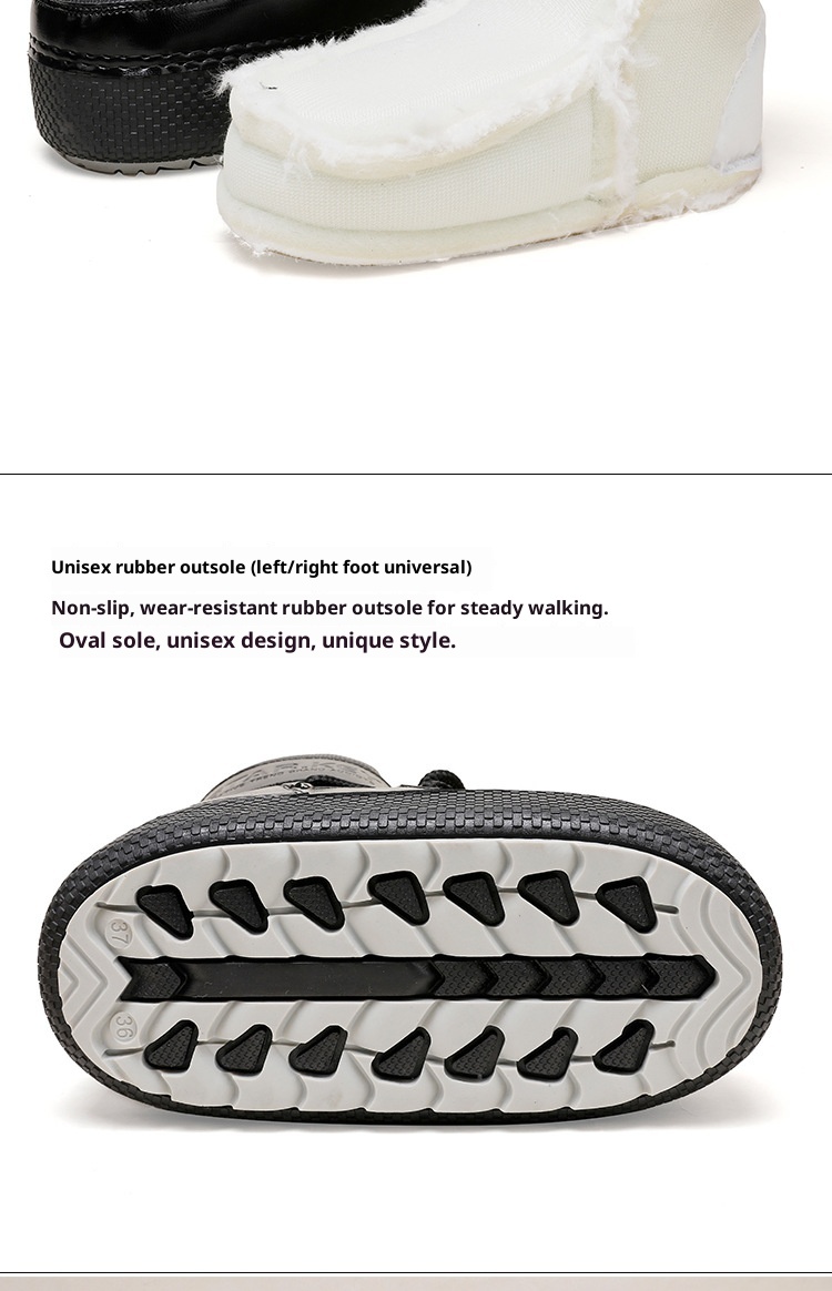 Zees Cross-Border Same Style Children's Parent-Child Snow Bright Color Ski Thick-Soled Women's Moon Thickened Waterproof_voghion.com