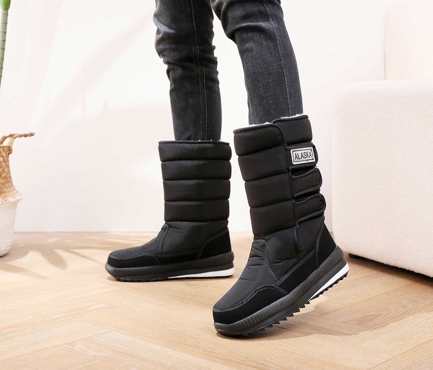 Zees Winter New Shoes Women, Northeast Snow For Men, Thickened Warm Thick-Soled Non-Slip Outdoor Ski Cotton Boots_voghion.com