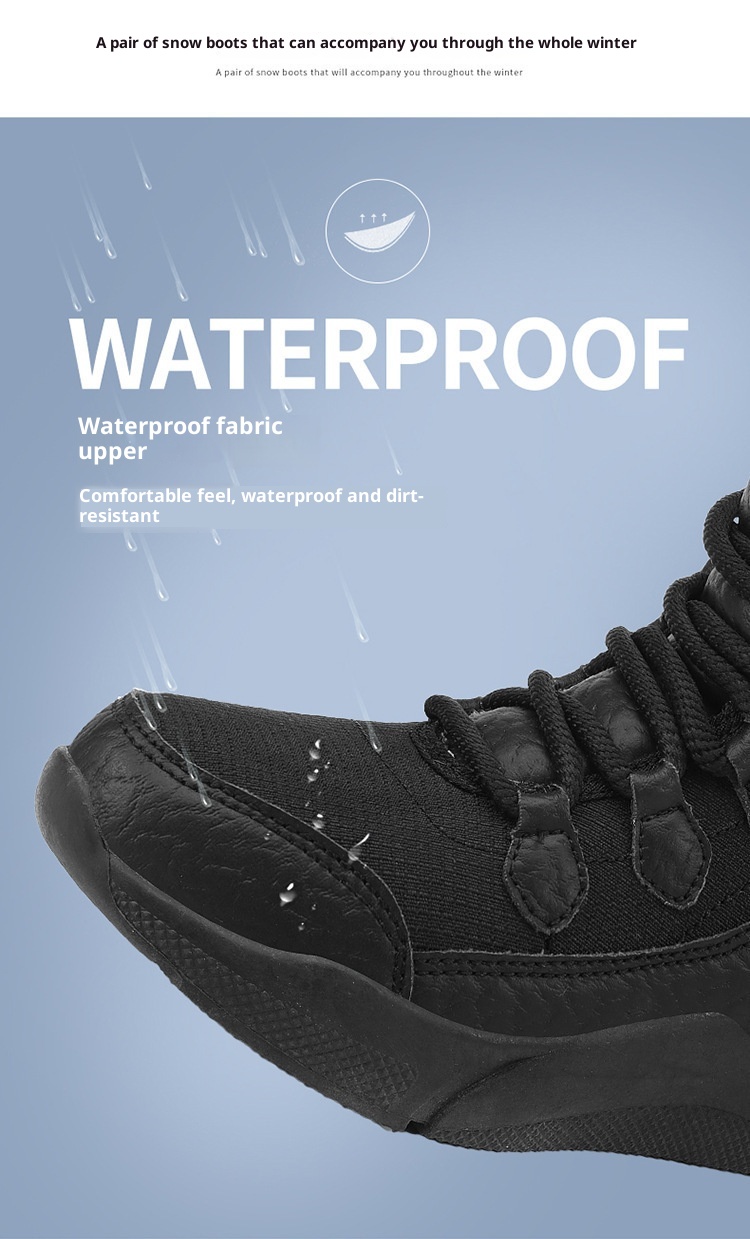 Zees Northeast Winter Outdoor Snow Boots Women, Fleece-Lined, Thickened, Warm Cotton Shoes, Waterproof, Anti-Slip, Suitable_voghion.com