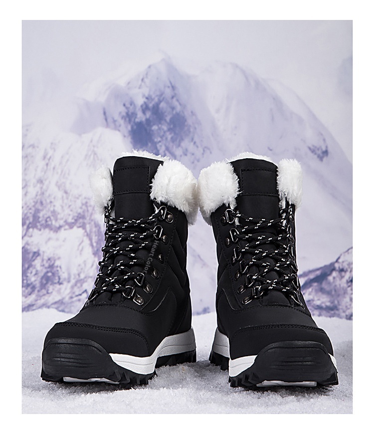 Zees Outdoor Boots 2023 Winter Warm Fleece Lined Thickened Waterproof Non-Slip Northeast Snow Village Skiing Big Cotton Shoes_voghion.com