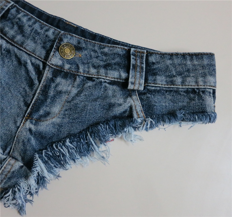 ChicShe Denim Frayed Edge Slim Fit Dames Nachtclub Pole Dance Lage Taille Ultra Korte Europese En Amerikaanse Sexy Hotpants_voghion.com