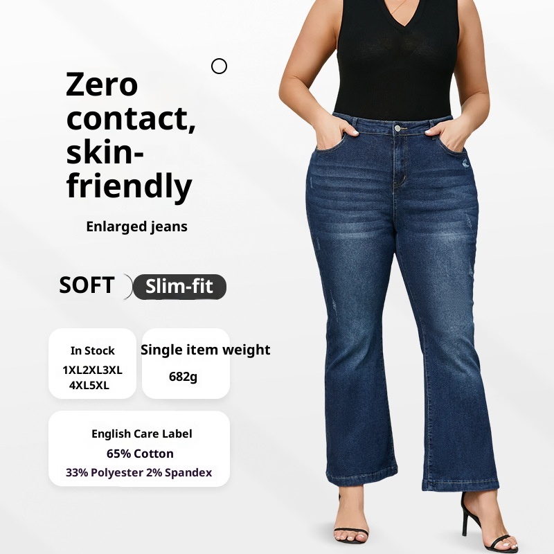 ChicShe 2025 Summer High Waist Washed Vintage Button Slim Fit Fashion Flared Elegant Stretch Plus Size Jeans_voghion.com
