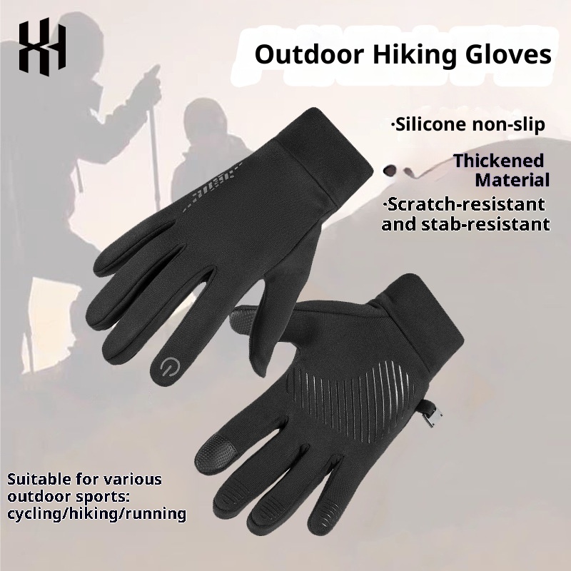 Guanti da sci e ciclismo da corsa, caldi, antiscivolo, in velluto, per uomo e donna, per attività all'aperto, autunno e inverno_voghion.com