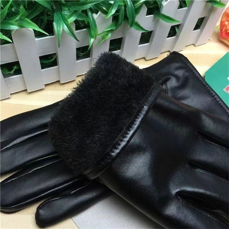 boy Boy Autumn Winter New Touchscreen Warm Fleece PU Leather Motorcycle Outdoor Fashion Windproof Coldproof Unisex Gloves_voghion.com