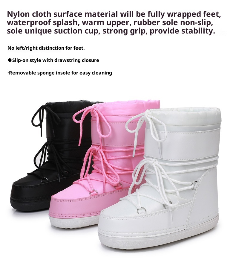 Zees Y029 Basic Waterproof Non-Slip Fabric Space 2025 New Short Thickened Warm Snow Boots Exported To Europe_voghion.com