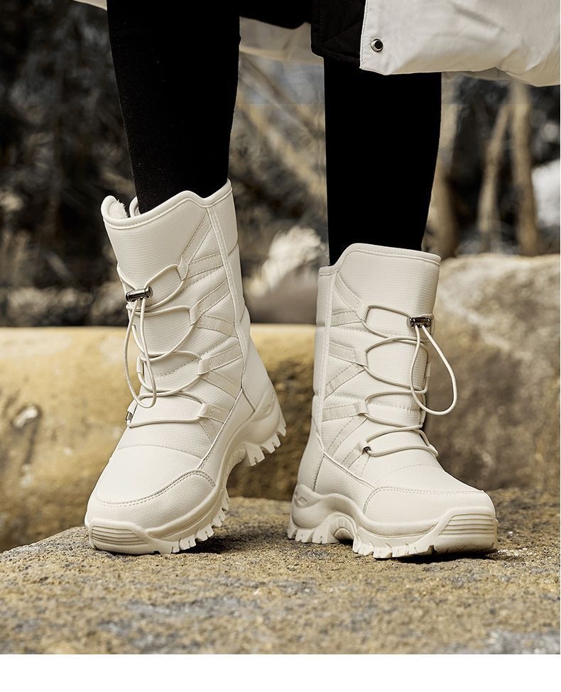 Zees Northeast Winter Boots For Women, Waterproof, Non-Slip, Warm, Fleece-Lined, Thickened, Outdoor Hiking, Snow Country_voghion.com