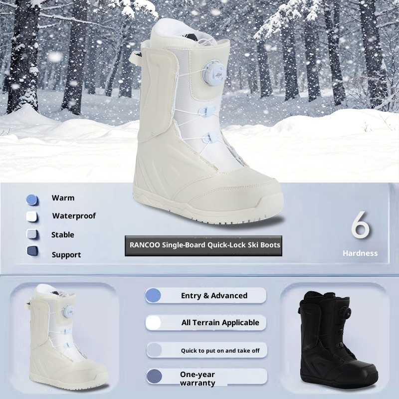 Zees Lanke Sneeuwschoenen Outdoor Ski-uitrusting Heren en Dames Snowboardlaarzen Waterdicht Warm Plat Bloem Carving Schaatsen_voghion.com