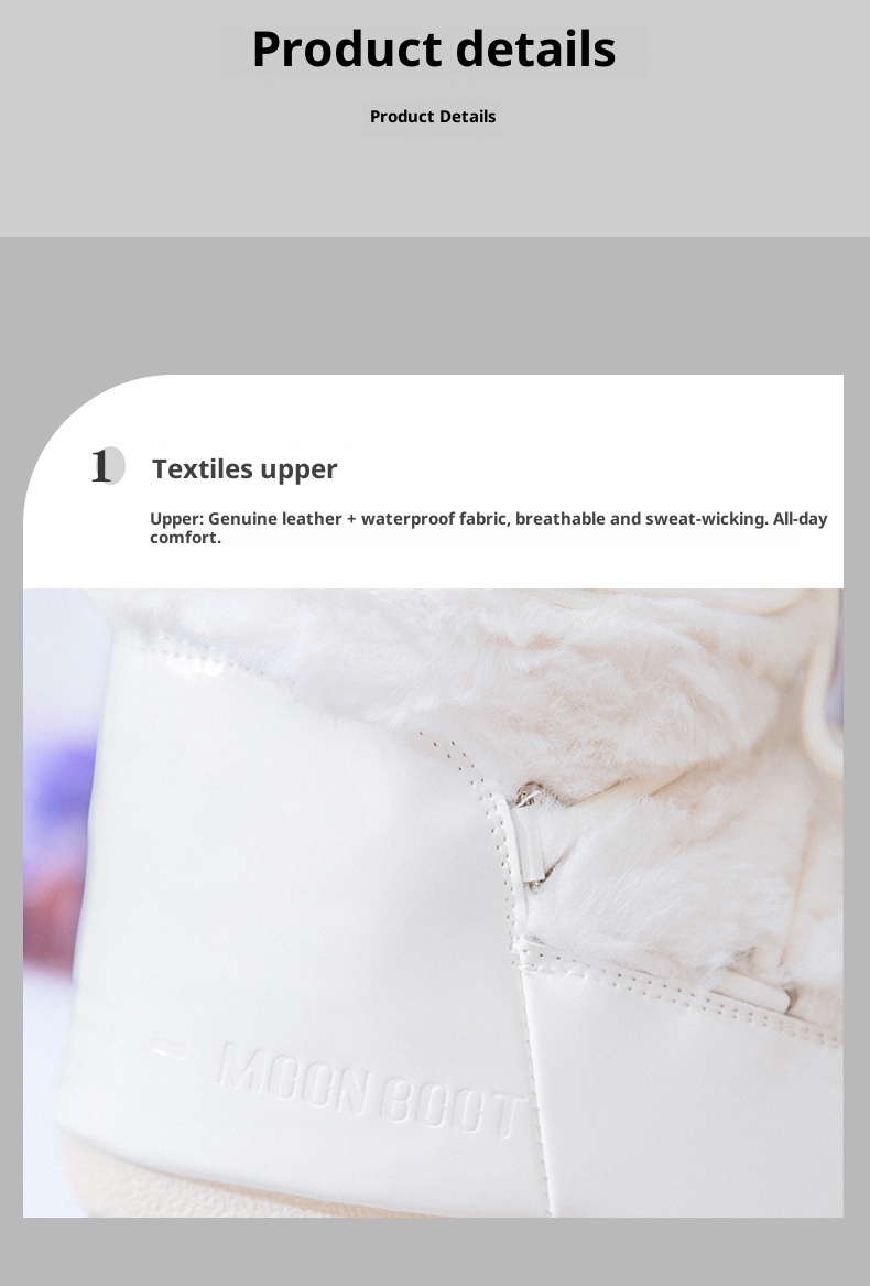 Zees Space 2025 Winter Ski Parent-Child Internet Celebrity Same Style Mid-Calf Thickened Plush Northeast Snow Country Moon_voghion.com