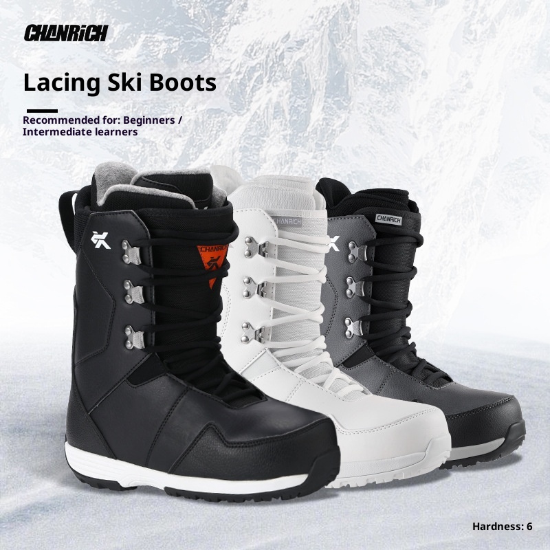 Zees Outdoor Sports Snowboard Shoes For Men Women, Traditional Lace-up Style, Beginner All-around Ski Equipment, Cold-proof_voghion.com