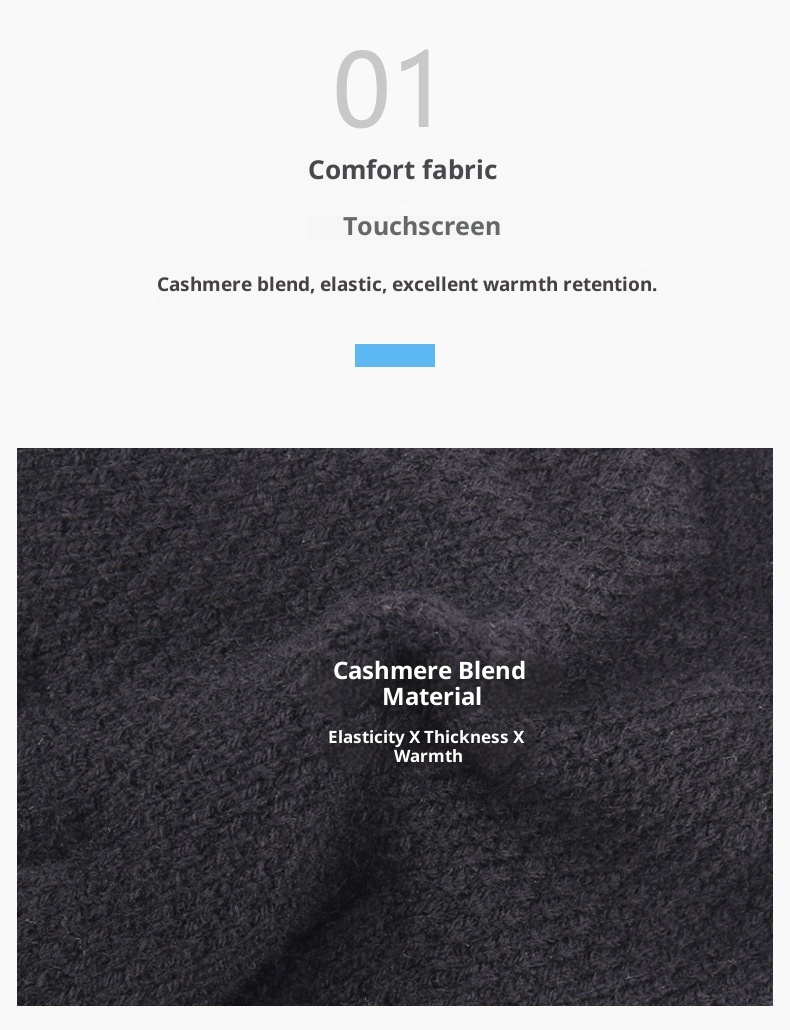 boy Boy Men's Winter Double Layer Thickened Fleece Lined Extra Long Touchscreen Versatile Knitted Wool Gloves Wholesale_voghion.com