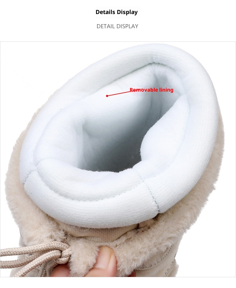 Zees 2025 New Thickened Ski Space With Lamb Wool Fur Patchwork High Tube Snow Boots For Export To Europe And America_voghion.com