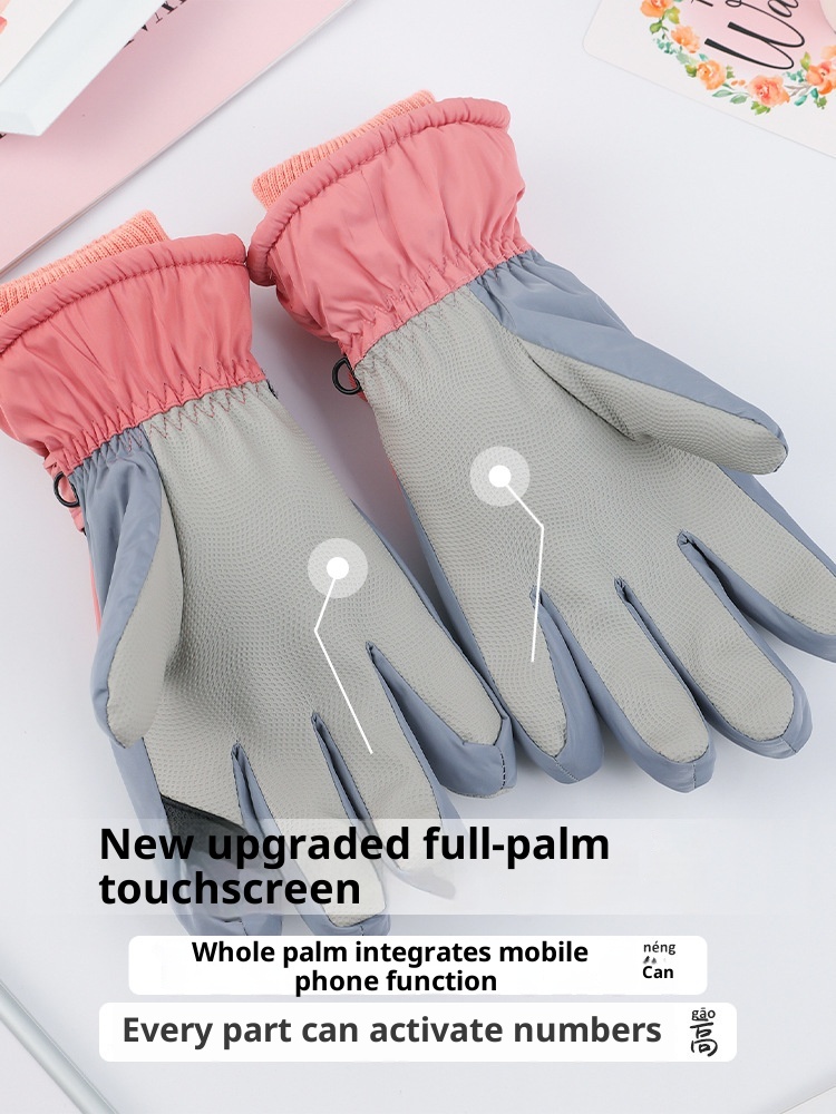 jongen Jongen Herfst Winter Ski Mannen Vrouwen Koppels Fietsen Sport Fleece Gevoerd Verdikt Winddicht Waterdicht Koudebestendig Touchscreen_voghion.com