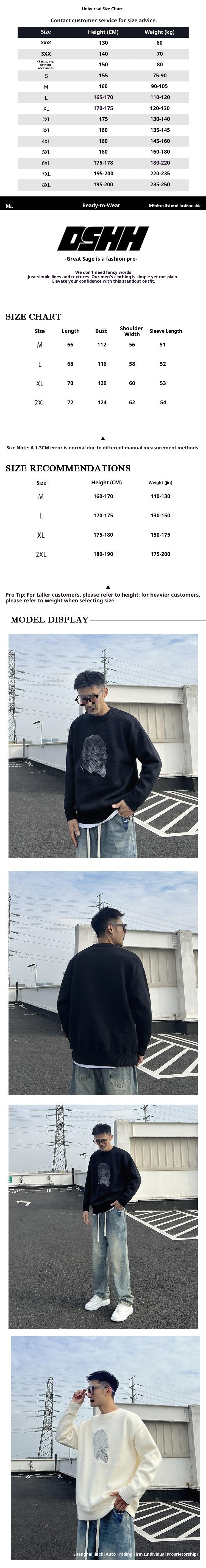 Herren-Pullover mit Rundhalsausschnitt, Herbst/Winter-Trendmarke, stylischer, lässiger und vielseitiger Strickpullover in Schwarz_voghion.com