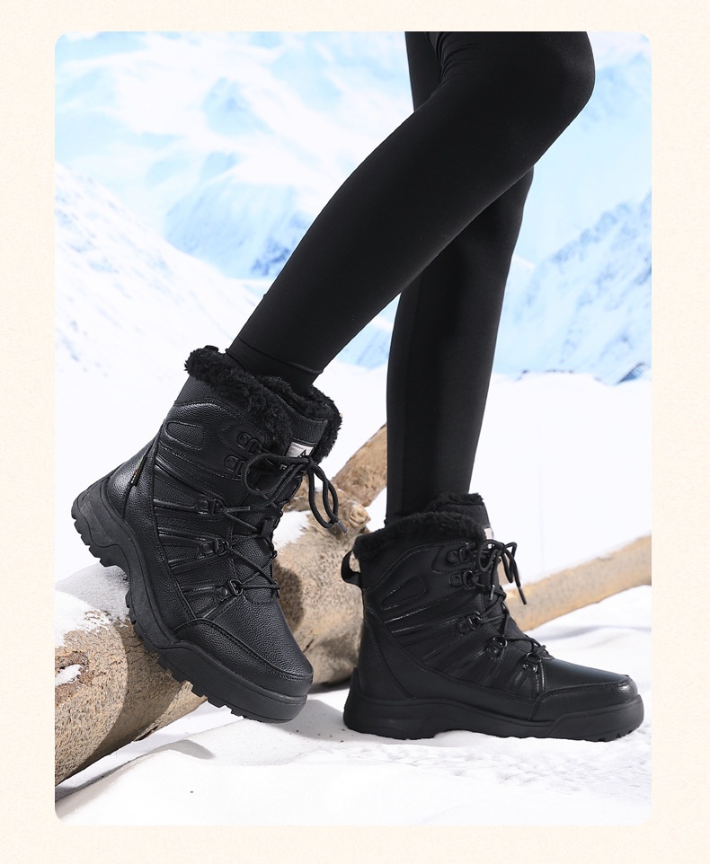 Zees Dames Outdoor Wandelschoenen Sneeuwschoenen Waterdicht Antislip Winter Fleece Gevoerd Verdikt Skischoenen Hoog Top Northeast Katoenen Schoenen_voghion.com