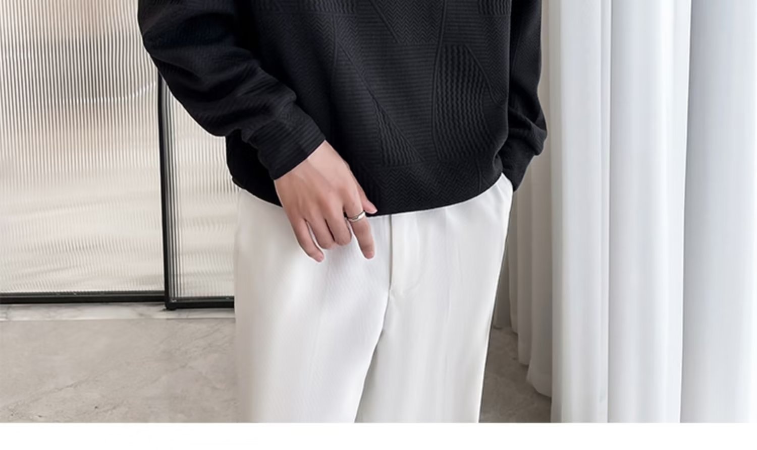 Polo da uomo con colletto rovesciato, modello primavera-autunno a nido d'ape, elegante e alla moda, versatile, casual e matura_voghion.com