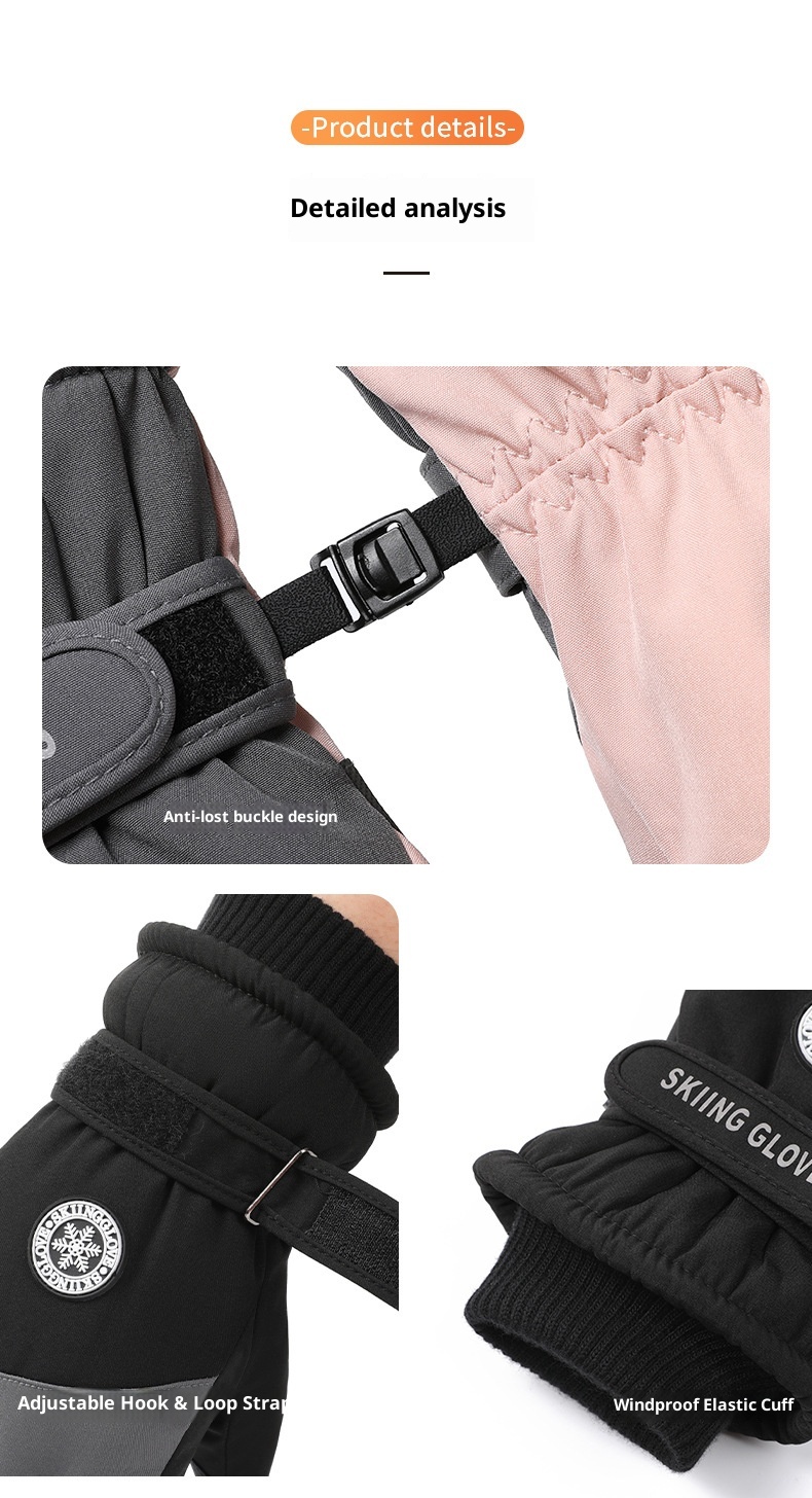 Guanti da sci caldi per uomo e donna, stile identico per coppie, resistenti all'acqua, foderati in pile, spessi, touchscreen_voghion.com