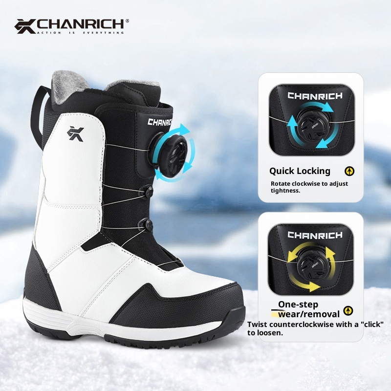 Zees Adult Snowboard BOA Staaldraad Gesp Snel Draagbare Schoenen Heren en Dames Ski-uitrusting Warme Antislip Sneeuwlaarzen_voghion.com
