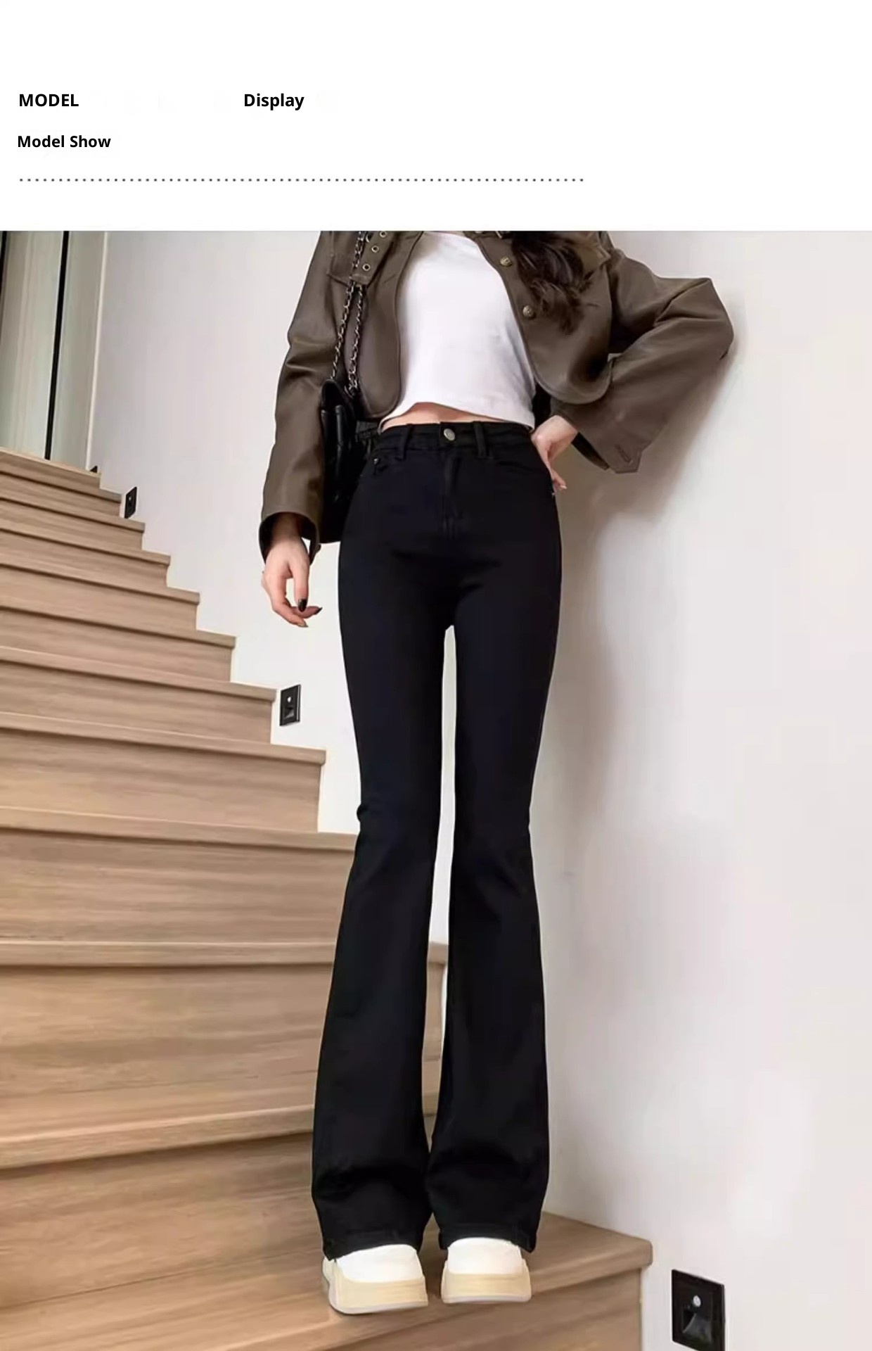 ChicShe Flared Zwarte Jeans Voor Vrouwen 2024 Lente Zomer Nieuwe Hoge Taille Slanke Rechte Losse Gedrapeerde Bell Bottom Broek Trendy_voghion.com