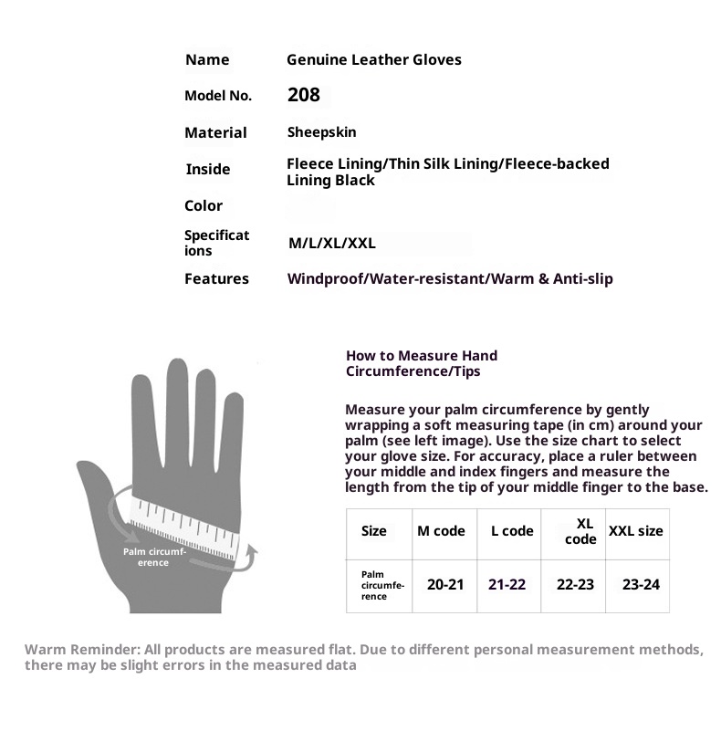 boy Boy Genuine Leather For Men Wholesale Labor Protection Men's Fleece-Lined Warm Sheepskin Gloves Thin Lining Autumn Winter_voghion.com