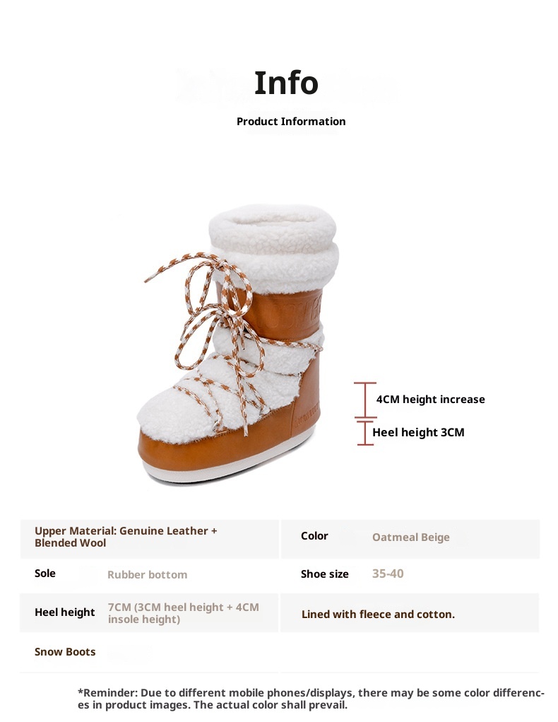 Zees Space 2025 Winter Ski Parent-Child Internet Celebrity Same Style Mid-Calf Thickened Plush Northeast Snow Country Moon_voghion.com