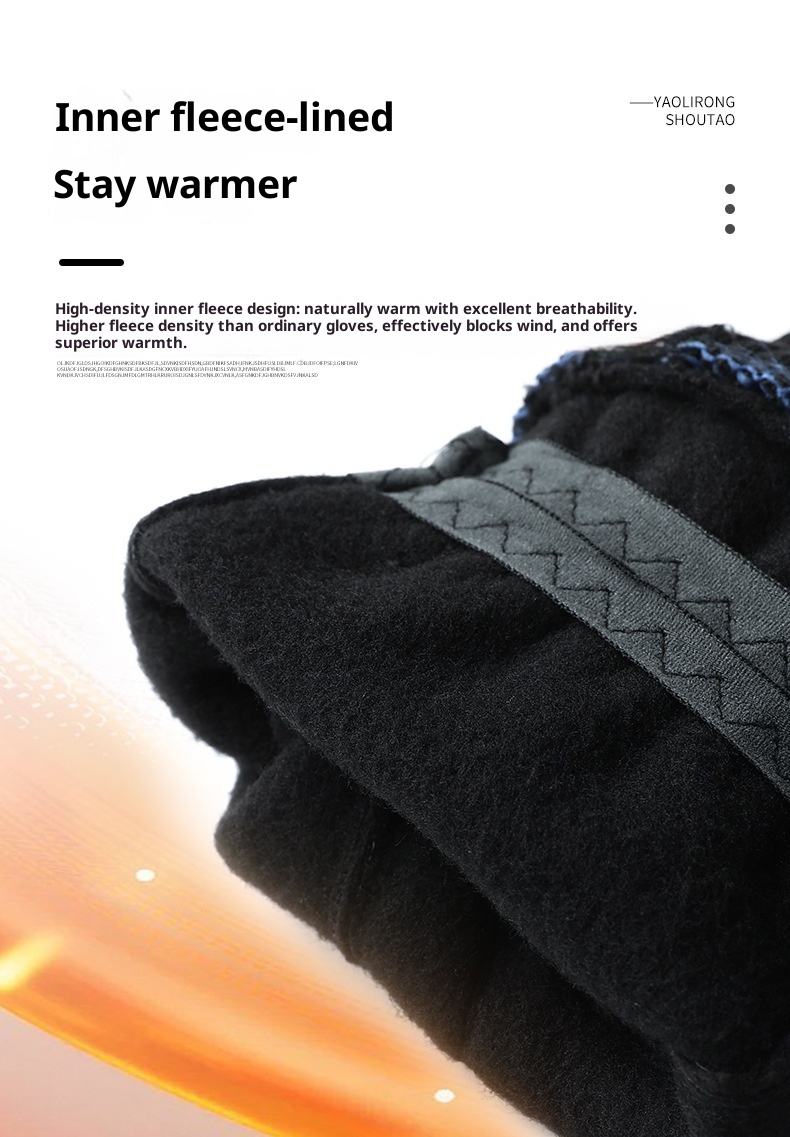 boy Boy Boy Warm M's Polar Fleece Winter Fleece-Lined Thicked Windproof Cold-Proof Outdoor Riding Sports Touch Scre Gloves_voghion.com