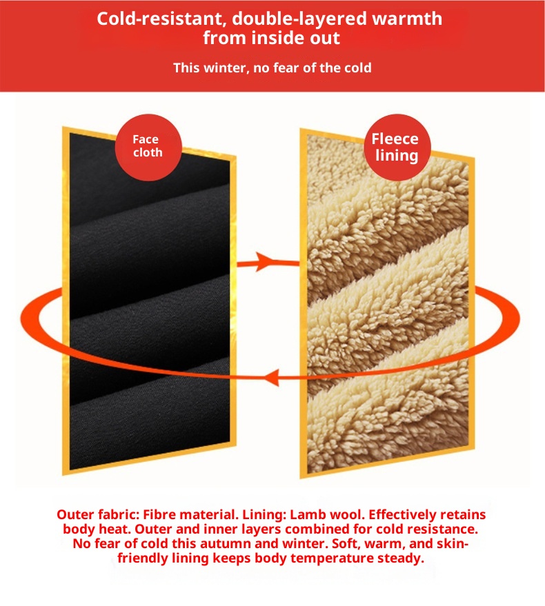 Herren-Sweatshirt/Cardigan aus Lammwolle für Herbst/Winter – warm, mit Kapuze und Reißverschluss, vielseitig, lässig, fleecegefüttert und dick gefüttert._voghion.com