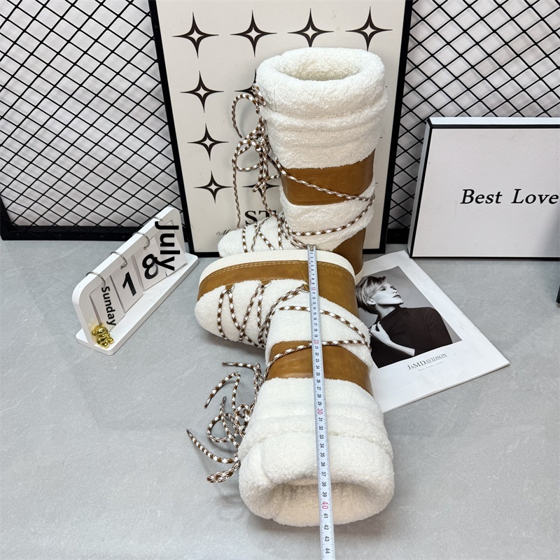 Zees 2025 Winter New Upgraded Moon Snow Damen-Skischuhe mit hohem Schaft, Schnürung, rutschfest und warm_voghion.com