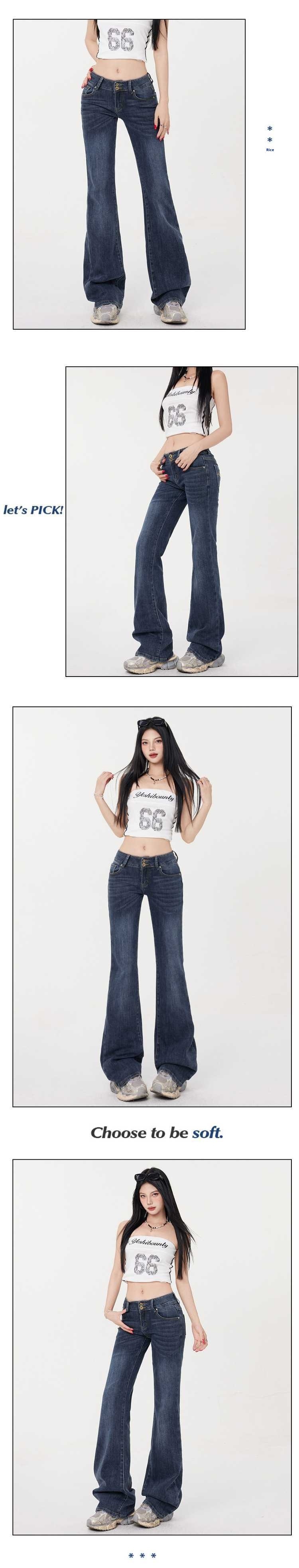 ChicShe ChicShe Wholesale American Retro Low Waist Hot Girl Flared Spring New Embroidered Stretch Slim Fit Slimming Jeans Women's Pants_voghion.com
