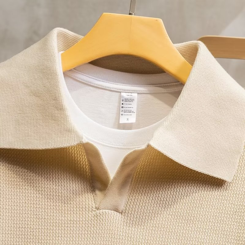 boy Boy Turn-Down Collar Knit Autumn Winter 2022 New Style Men High-End Trendy Pullover Long Sleeve Polo Sweater_voghion.com