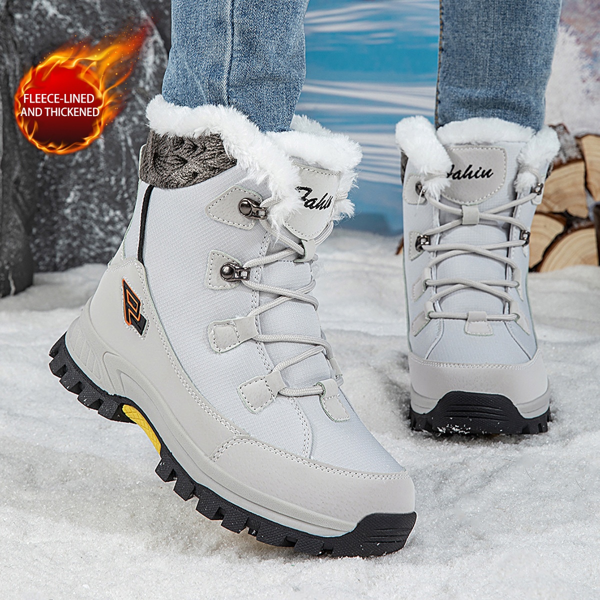 Zees Harbin Northeast Outdoor Boots With Fleece, Waterproof Cold-Proof Snow Shoes Skiing At -40 Degrees, Travel Gear For Men_voghion.com