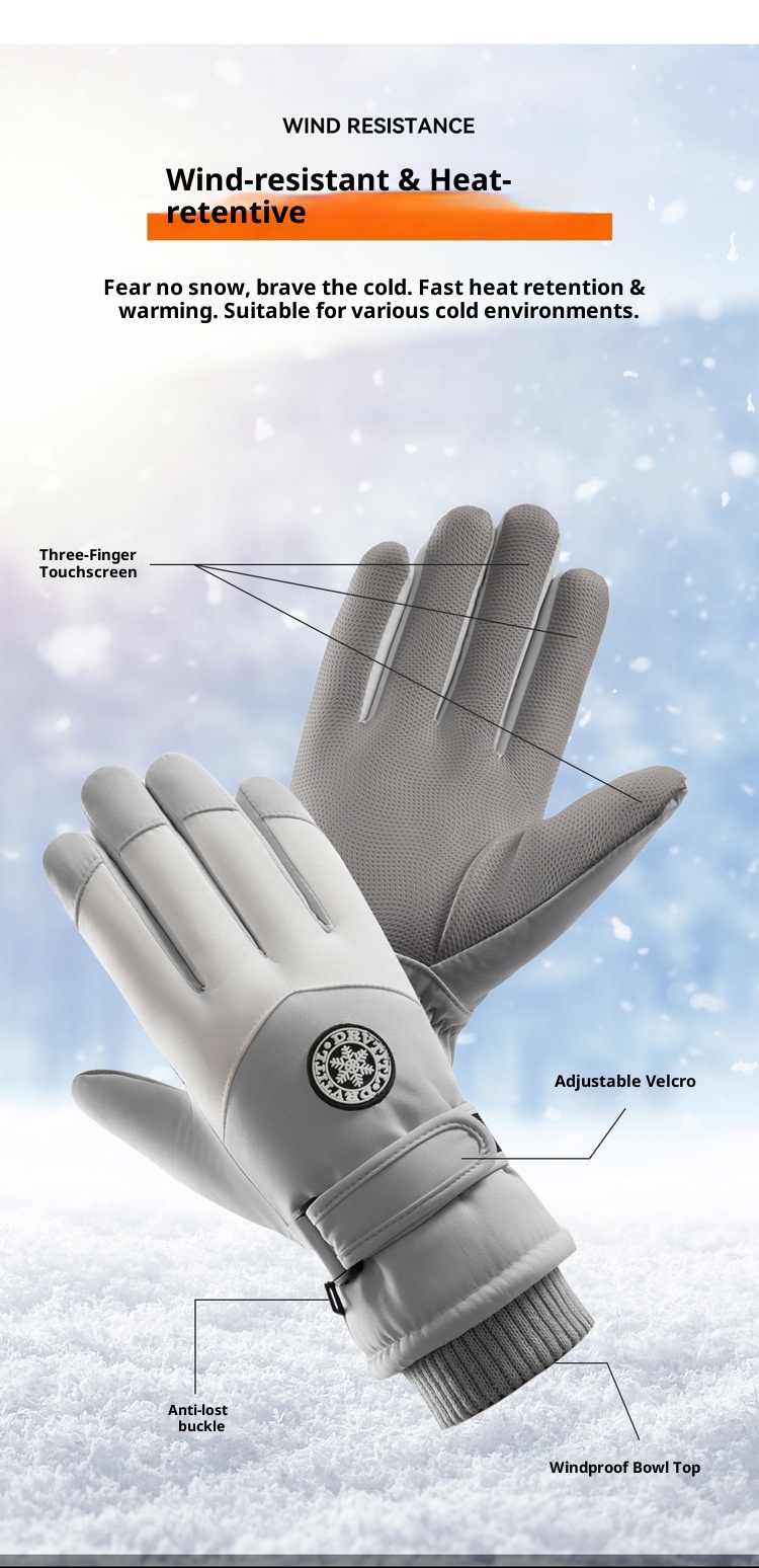 boy Boy Women's Ski Cycling Men's Touchscreen Cold-Proof Winter Warm Gloves Electric Bike Fleece-Lined_voghion.com