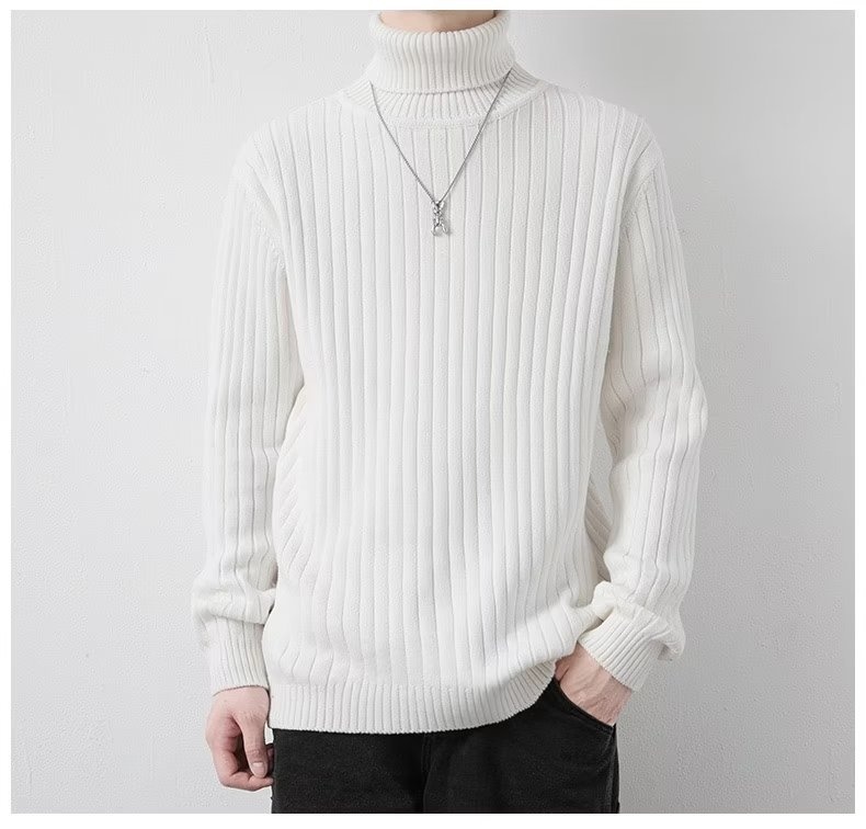 boy Boy Boy Boy 2024 Autumn Winter Round Neck Men Thickened Lazy Style Knitted Sweater Trendy Casual Solid Color Base Shirt Knitwear_voghion.com