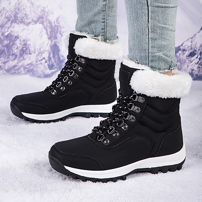 Zees Outdoor Boots 2023 Winter Warm Fleece Lined Thickened Waterproof Non-Slip Northeast Snow Village Skiing Big Cotton Shoes_voghion.com