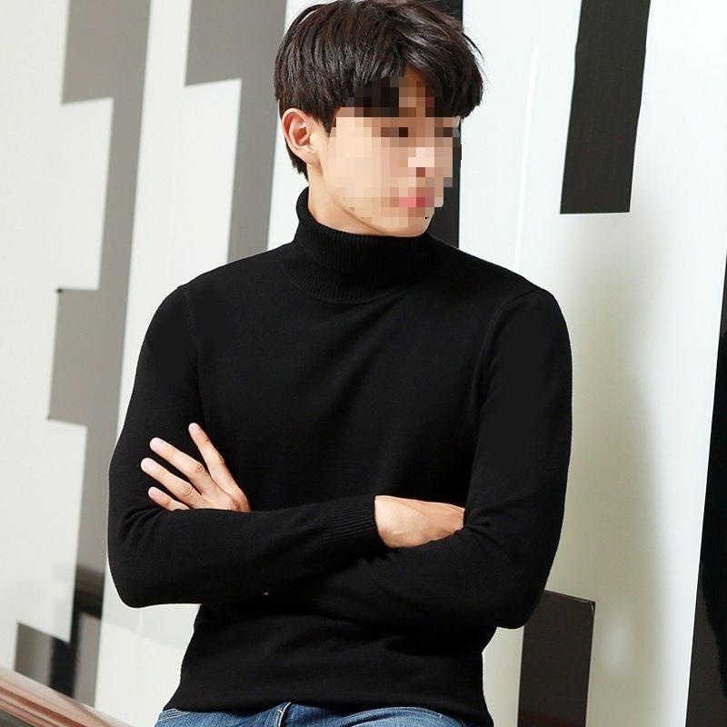 boy Boy Boy Boy Cross-Border Men's Knitted Warm Base Layer Slim Fit Half Turtleneck Korean Style Inner Wear Stylish Fuzzy Sweater Top_voghion.com