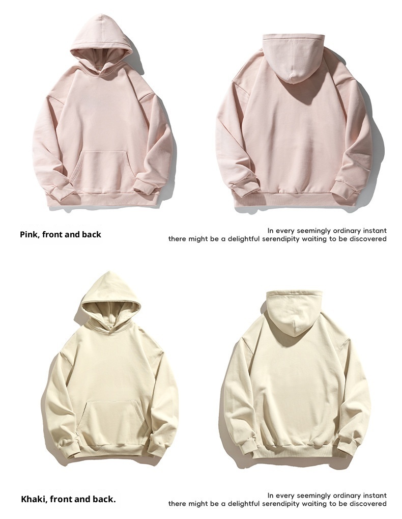 boy Hanlu Solid Color Basic Hooded Sweatshirt Men's Trendy Loose Versatile Spring Japanese Style Casual Jacket_voghion.com