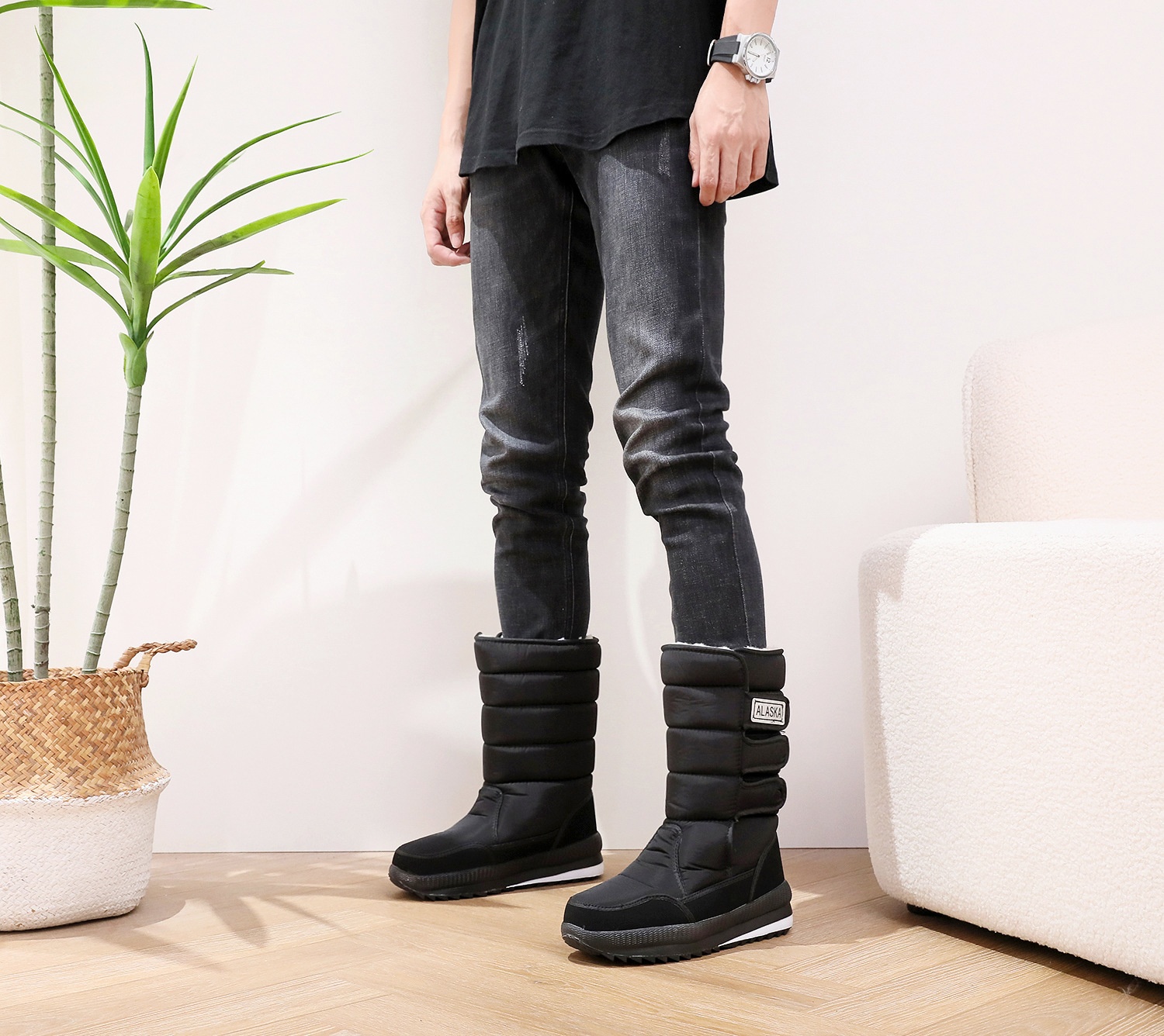 Zees Winter New Shoes Women, Northeast Snow For Men, Thickened Warm Thick-Soled Non-Slip Outdoor Ski Cotton Boots_voghion.com