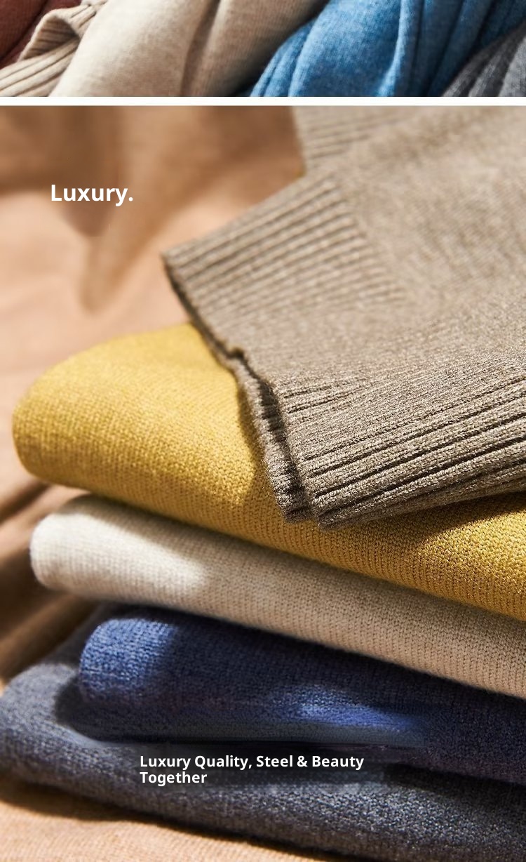 boy Boy Boy Boy Autumn Winter New High Collar Sweater Men Solid Color Inner Layer Knitted Men's Casual Business Slim Fit Base Shirt_voghion.com