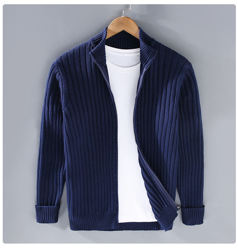 boy Boy Boy Boy 8525 Spring And Autumn New Cardigan Men Korean Version Trendy Base Layer Outerwear Zipper Black Knitted Sweater Jacket_voghion.com