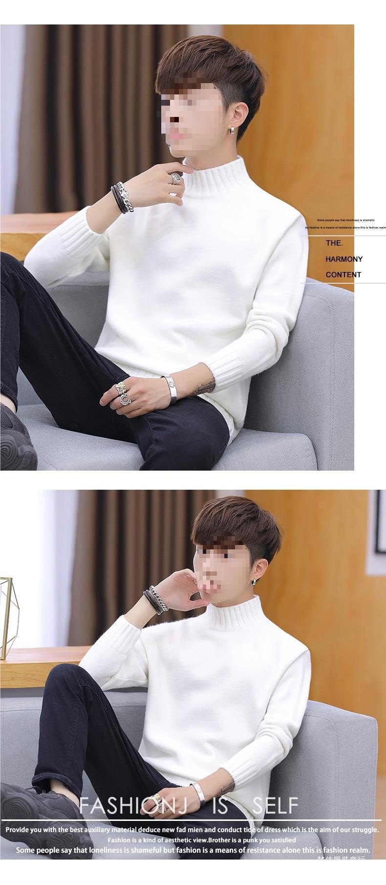 Rollkragenpullover für Herren, koreanische Version 2025, neue, dicke Strickjacke, trendiges, warmes Winteroberteil von Mao Mengwei_voghion.com