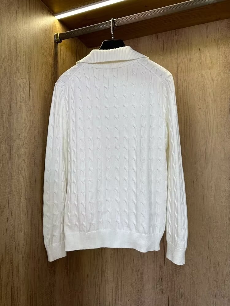 Pull demi-zip pour homme, collection automne 2024, style coréen, polyvalent, en maille épaisse à torsades, col rabattu._voghion.com