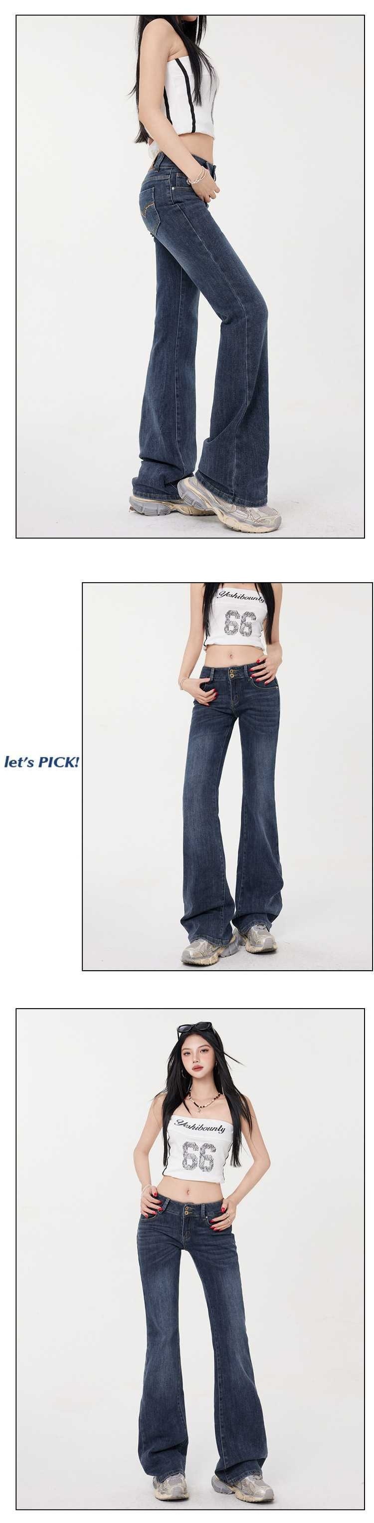 ChicShe ChicShe Wholesale American Retro Low Waist Hot Girl Flared Spring New Embroidered Stretch Slim Fit Slimming Jeans Women's Pants_voghion.com