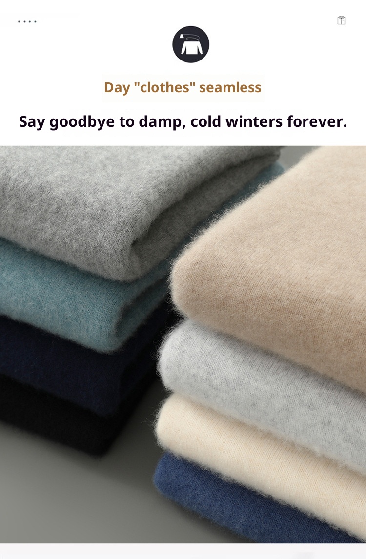 boy Boy Boy Boy 100% Pure Wool Sweater For Men, Half Turtleneck, Thickened Business Cashmere Sweater, Loose Knitted Base Shirt_voghion.com